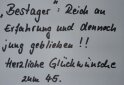 Grüße zum Jubiläum