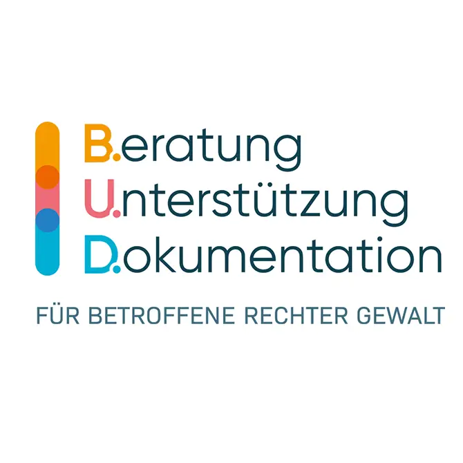 Logo B.U.D. Beratung.Unterstützung.Dokumentation für Opfer rechtsextremer Gewalt